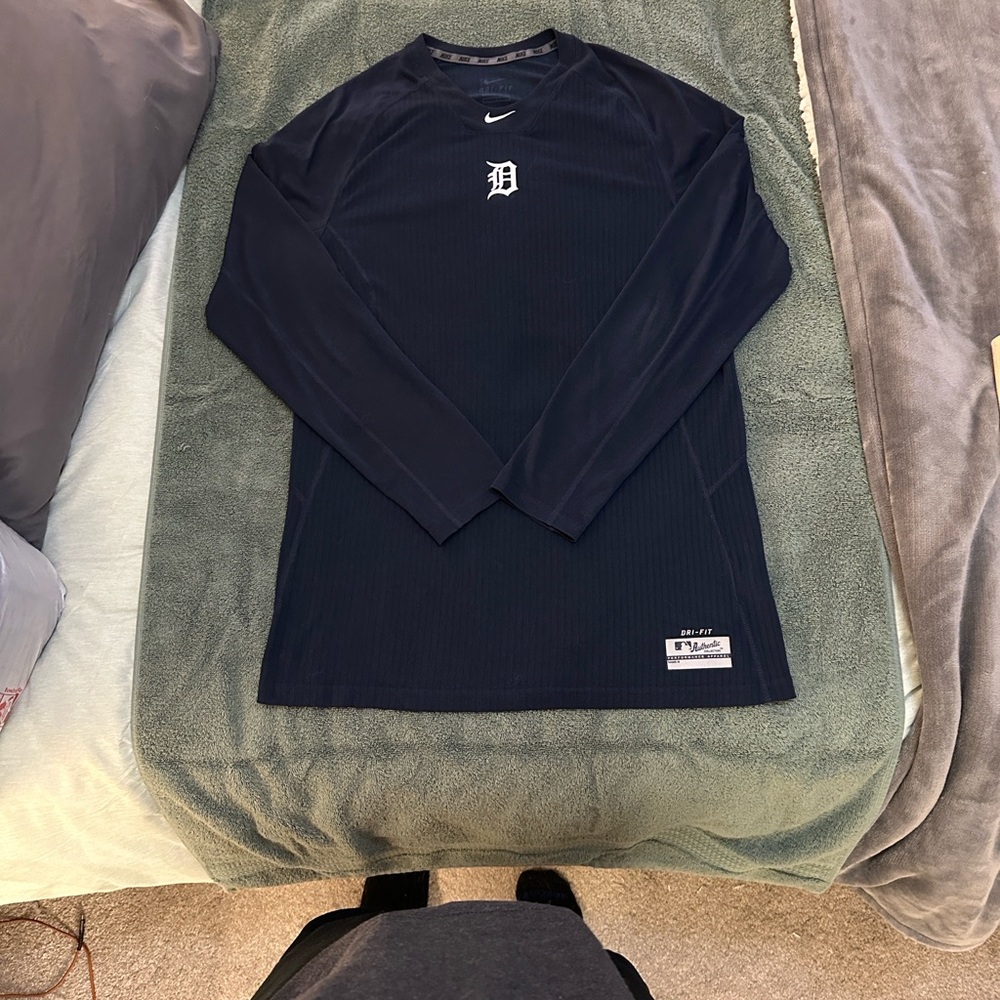 Detroit Tigers Men's Nike Dri-Fit Dark Blue Long Sleeve Tee